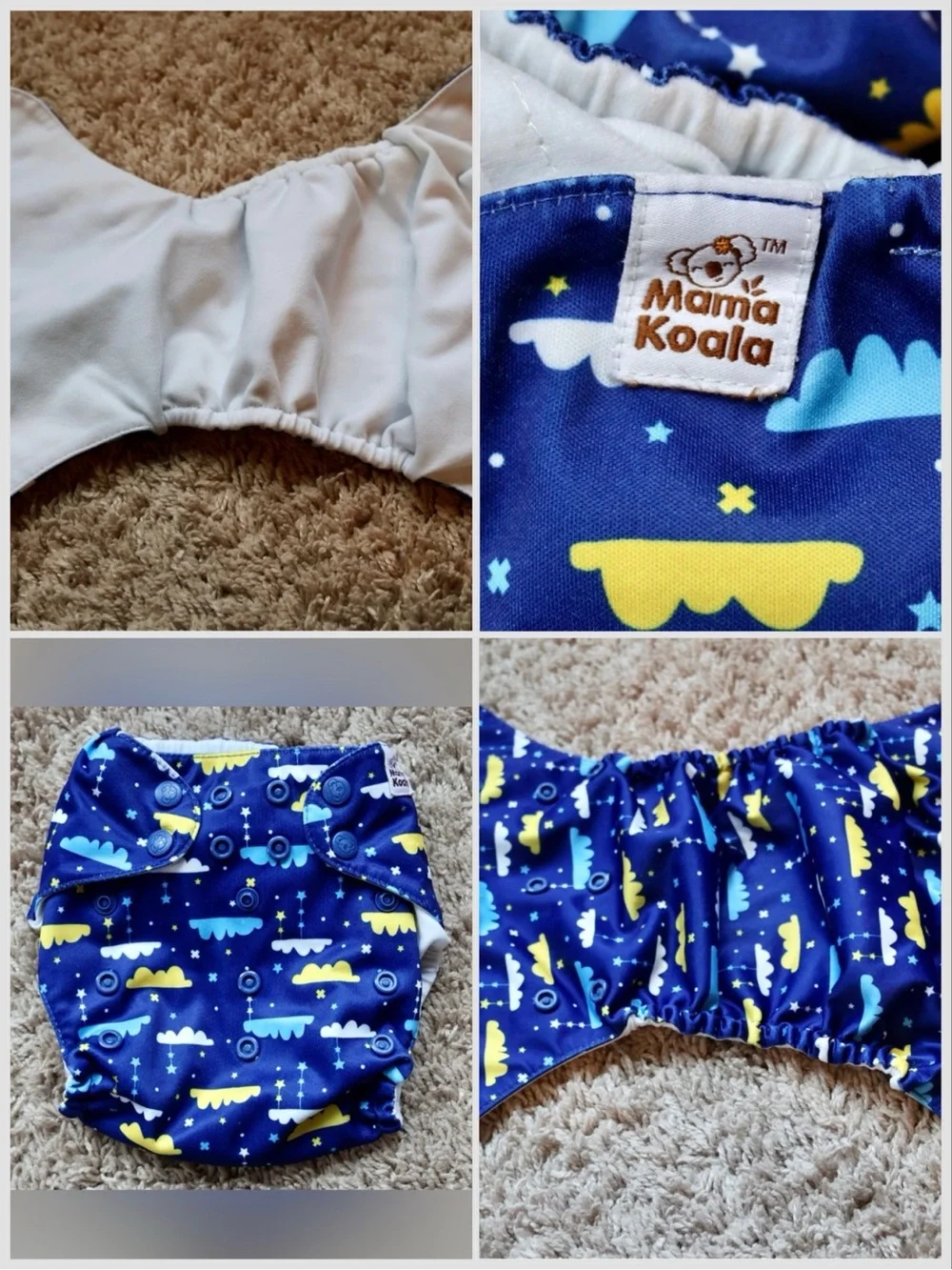 Reusable Kids Diaper Cover - Cloud & Galaxy Prints (Multi)